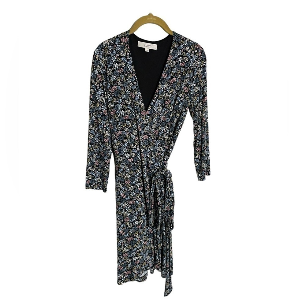 Loft Floral True Wrap Dress Career XS